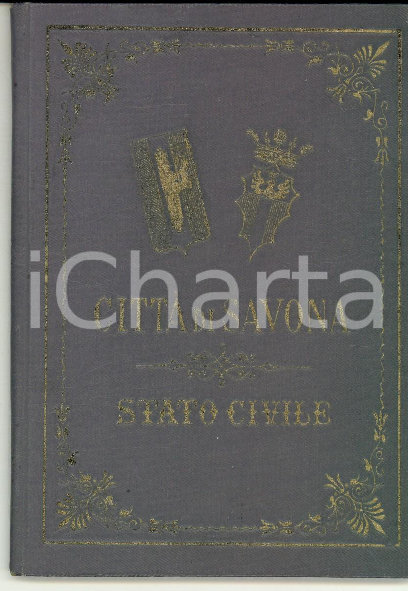 Documento originale, autentico 1930 ca SAVONA Libretto di stato civile  Elvio SCARAVAGLIO e Teresa CARELLA 1