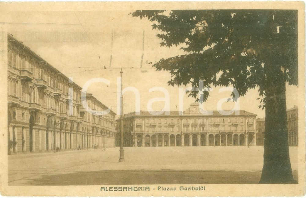 Cartolina originale da collezione 1934 ALESSANDRIA Veduta di Piazza GARIBALDI Cartolina FP VG 1