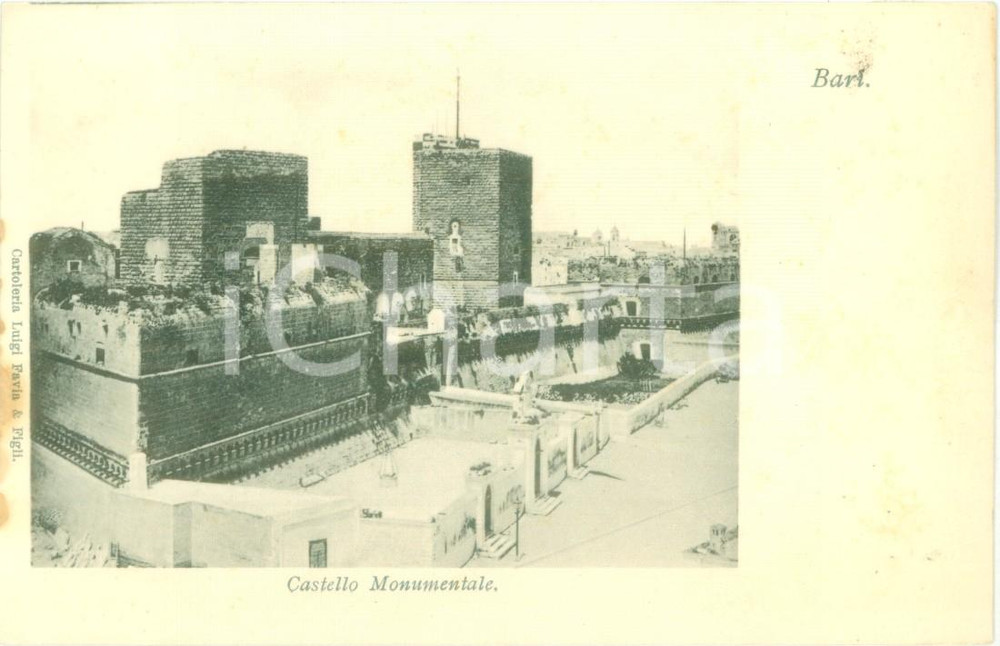 Cartolina originale da collezione 1900 ca BARI Veduta del Castello Monumentale Cartolina FP NV 1