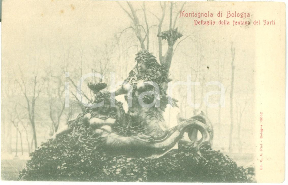 Cartolina originale da collezione 1900 ca BOLOGNA Fontana di Diego SARTI alla MONTANGOLA Cartolina FP NV 1