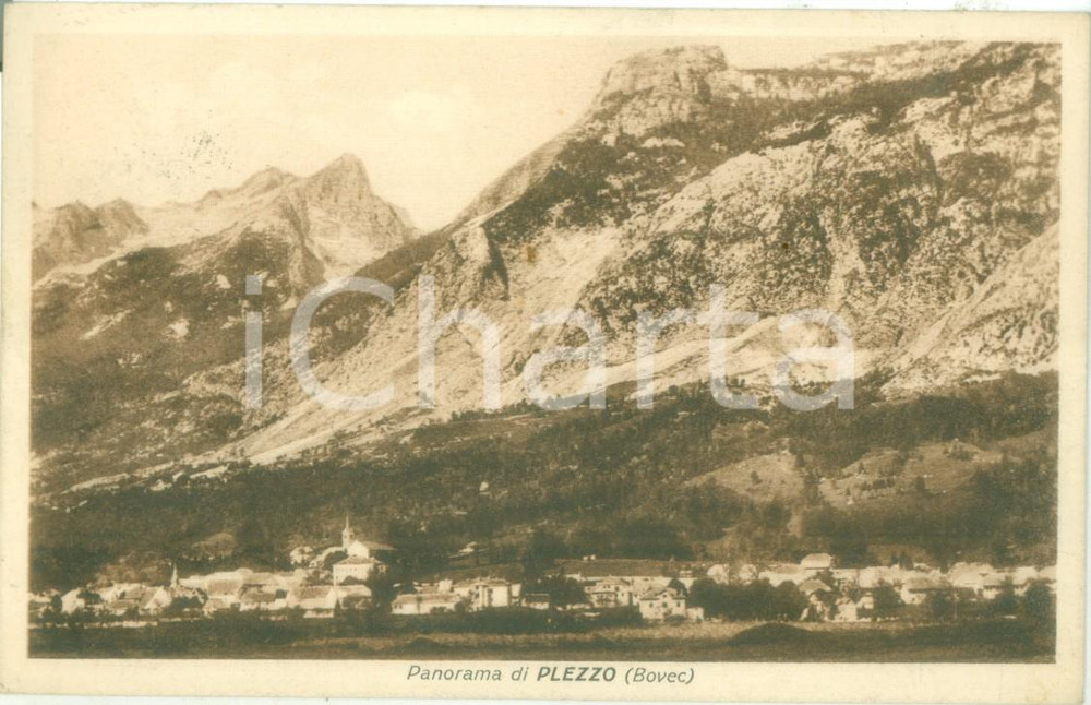 Cartolina originale da collezione 1931 PLEZZO SLOVENIA Panorama di BOVEC Cartolina postale FP VG 1