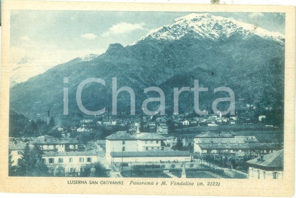 Cartolina originale da collezione 1943 LUSERNA SAN GIOVANNI TO Panorama con Monte VANDALINO Cartolina FP NV 1
