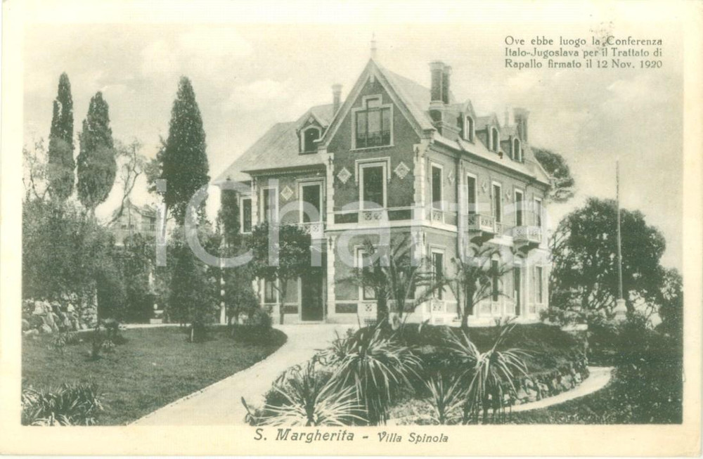 Cartolina originale da collezione 1935 ca SANTA MARGHERITA LIGURE GE Villa SPINOLA con giardino Cartolina FP VG 1