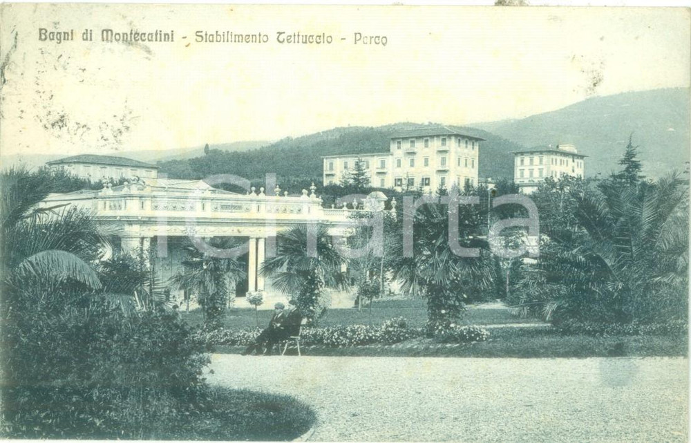 Cartolina originale da collezione 1924 MONTECATINI TERME PT Parco Stabilimento TETTUCCIO Cartolina FP VG 1