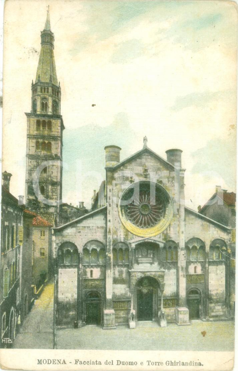 Cartolina originale da collezione 1910 ca MODENA Facciata del Duomo Estratto di carne TOOTH Cartolina FP NV 1