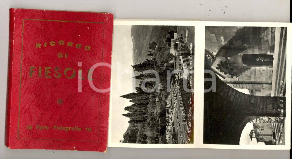 Materiale pubblicitario d’epoca 1950 ca Album ricordo di FIESOLE Raccolta di 18 vedute Opuscolo a organino 1
