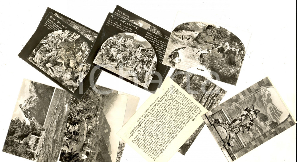 Materiale pubblicitario d’epoca 1960 ca Story of WILLIAM TELL Album 10 photos Ed. WEHRLI ZURICH 1