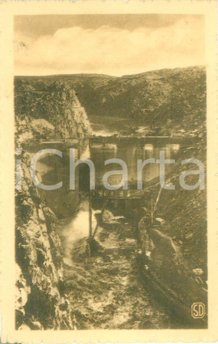 Cartolina originale da collezione 1930 ca ZAMORA SPAGNA Obras del salto del ESLA Cartolina FP NV 1