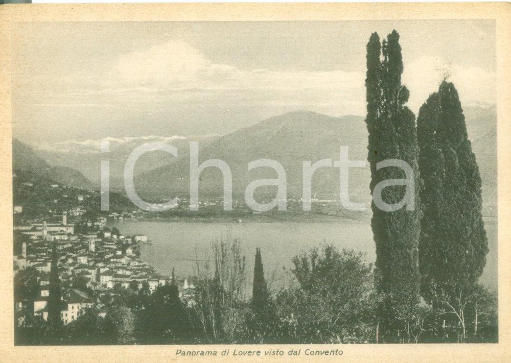 Cartolina originale da collezione 1945 ca LOVERE BG Panorama dal Convento dei Cappuccini Cartolina 1