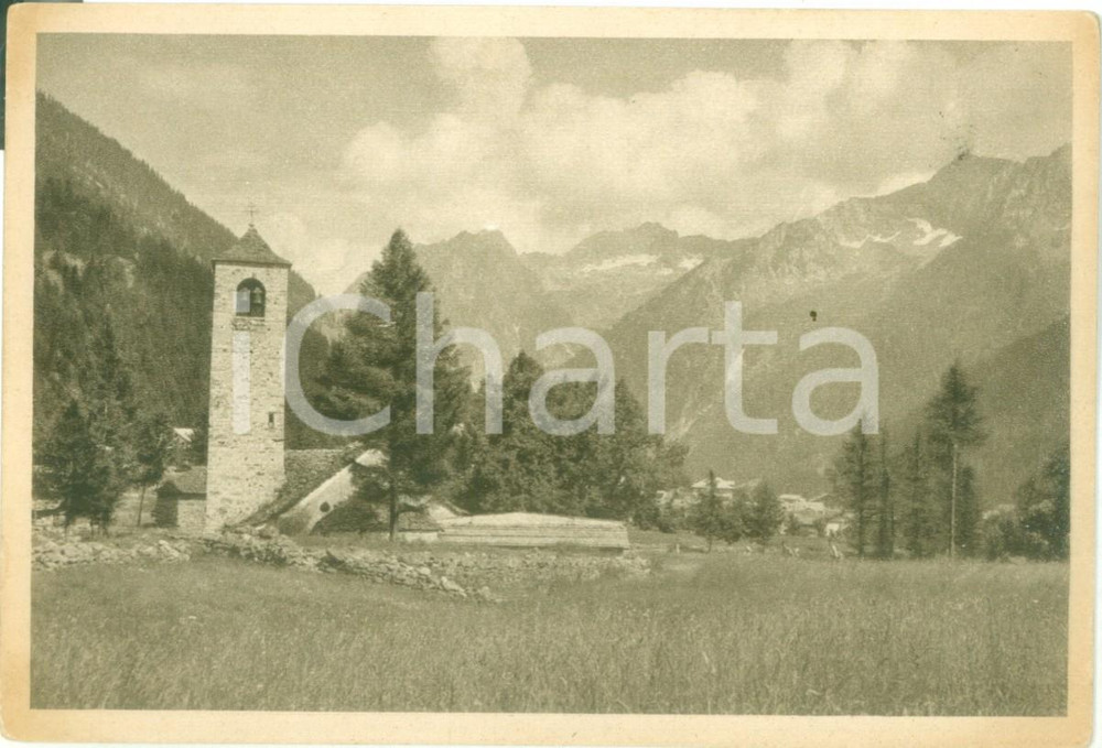 Cartolina originale da collezione 1945 ca MACUGNAGA VB Chiesa di PECETTO in Valle Anzasca Cartolina FG NV 1
