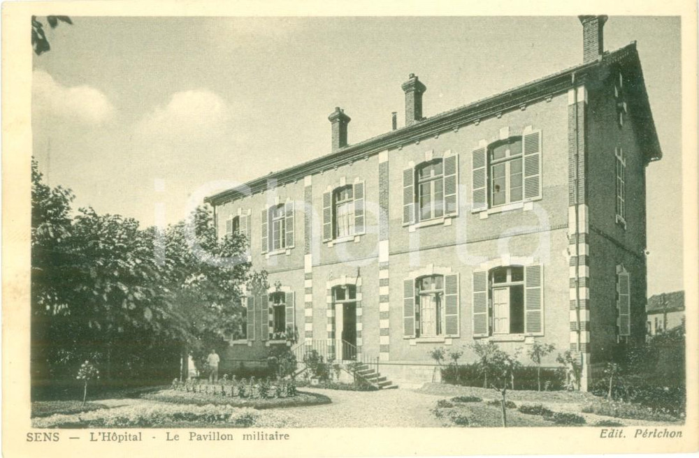 Cartolina originale da collezione 1935 ca SENS FRANCE L HÃ´pital Pavillon militaire Cartolina FP NV 1