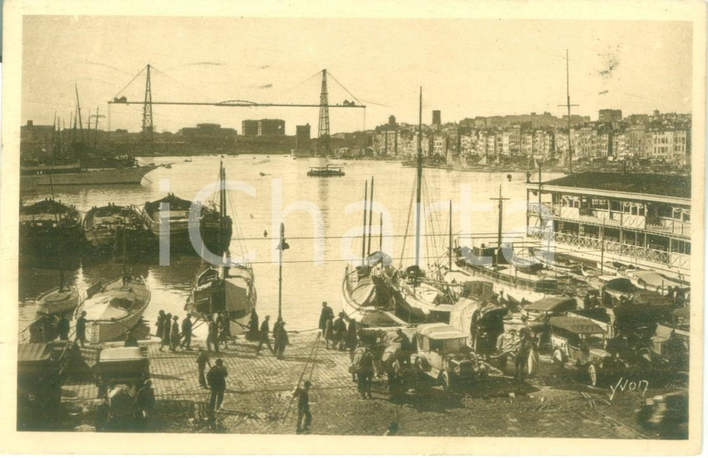 1934 MARSEILLE (FRANCE) Veduta del Porto Vecchio Cartolina ANIMATA FP VG