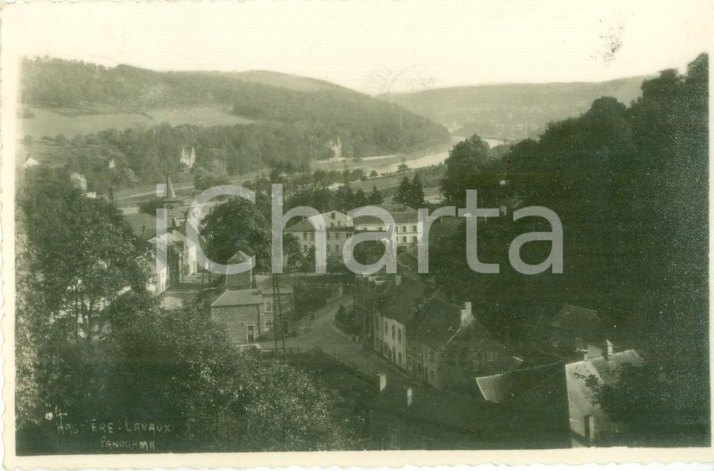 Cartolina originale da collezione 1940 ca HASTIERELAVAUX BELGIO Panorama del paese Cartolina FP VG 1