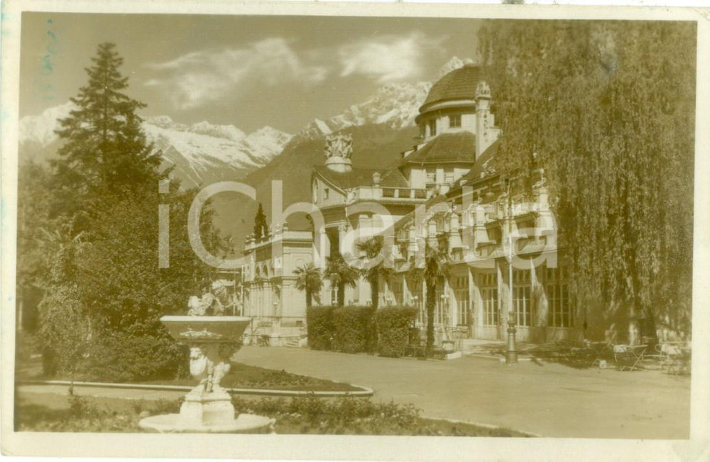 Cartolina originale da collezione 1956 MERANO BZ Passeggiata Regina Elena Cartolina postale FP VG 1