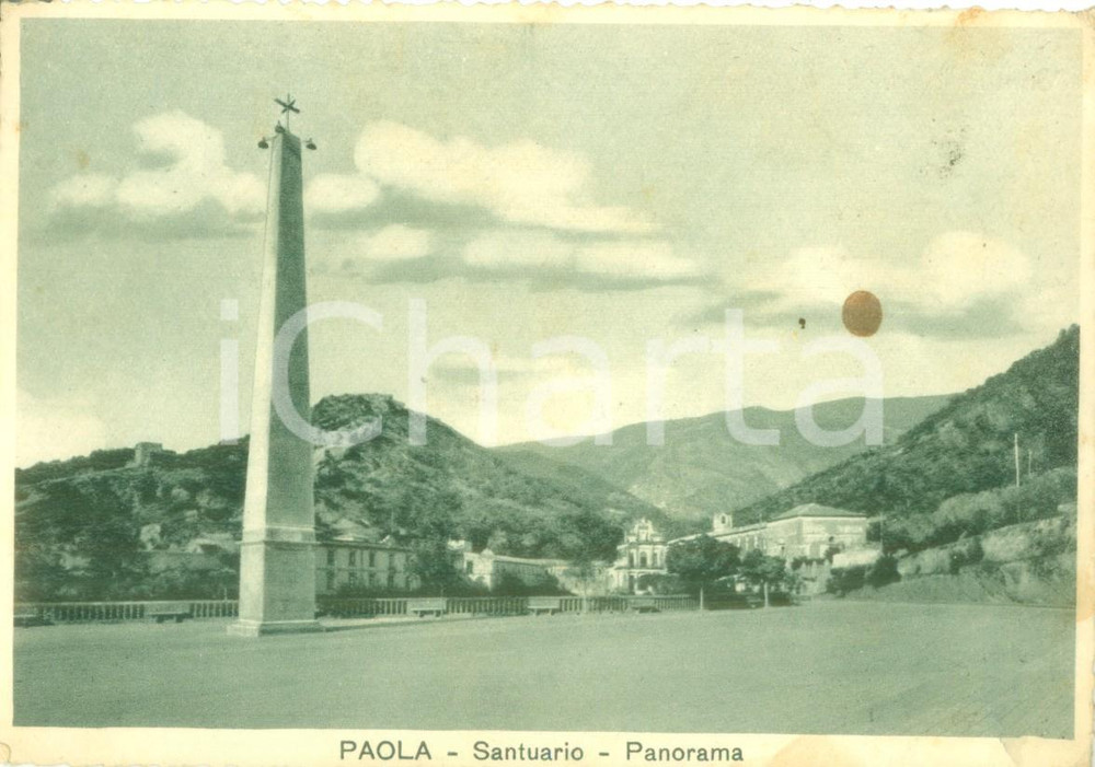 Cartolina originale da collezione 1953 PAOLA CS Santuario di San Francesco Cartolina FG VG 1