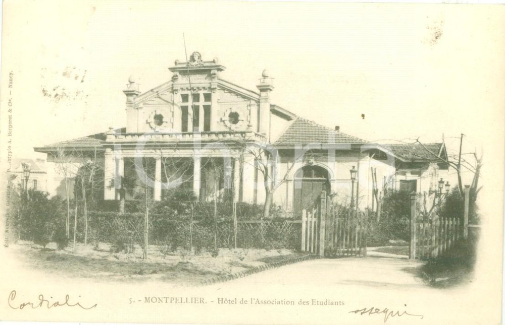 1911 MONTPELLIER (FRANCE) Hotel de l'Association des Etudiants *Cartolina FP VG