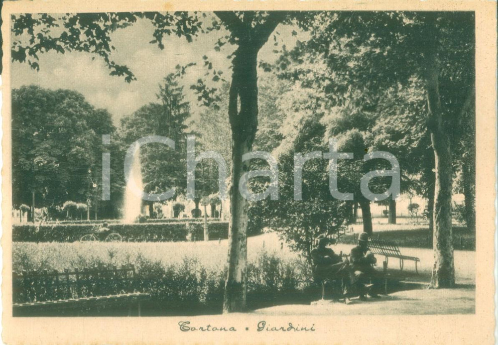 Cartolina originale da collezione 1940 ca TORTONA AL Anziani ai giardini pubblici Cartolina FG NV 1
