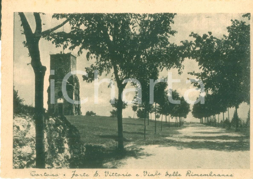 Cartolina originale da collezione 1940 ca TORTONA AL Forte Vittorio e Viale delle Rimembranze Cartolina FG NV 1