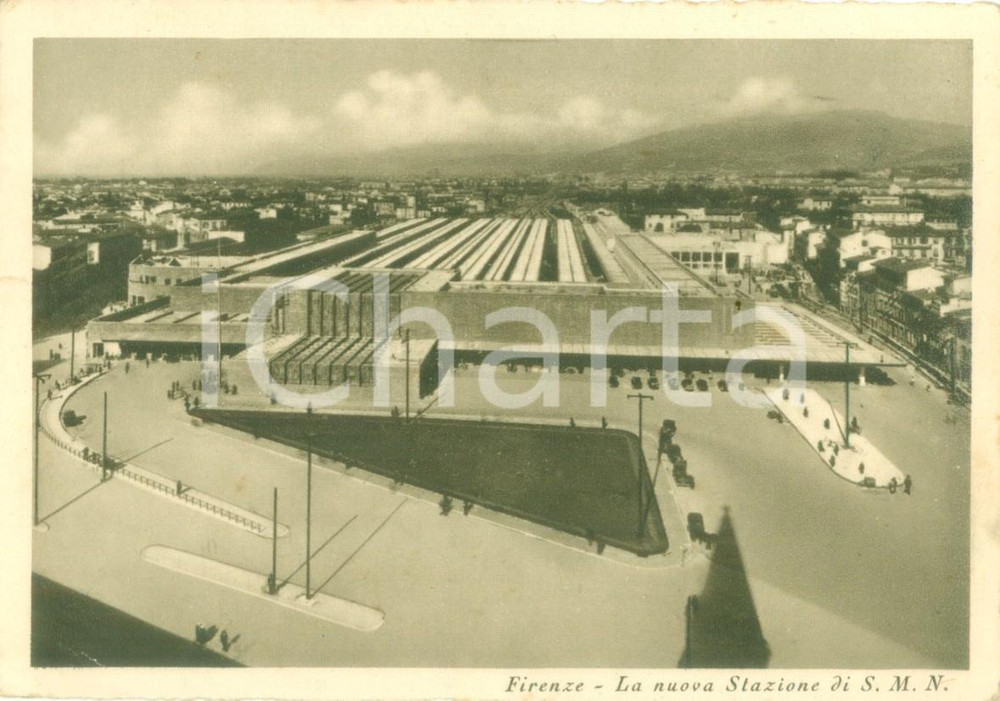 Cartolina originale da collezione 1937 FIRENZE Nuova Stazione Santa Maria Novella Cartolina FG VG 1