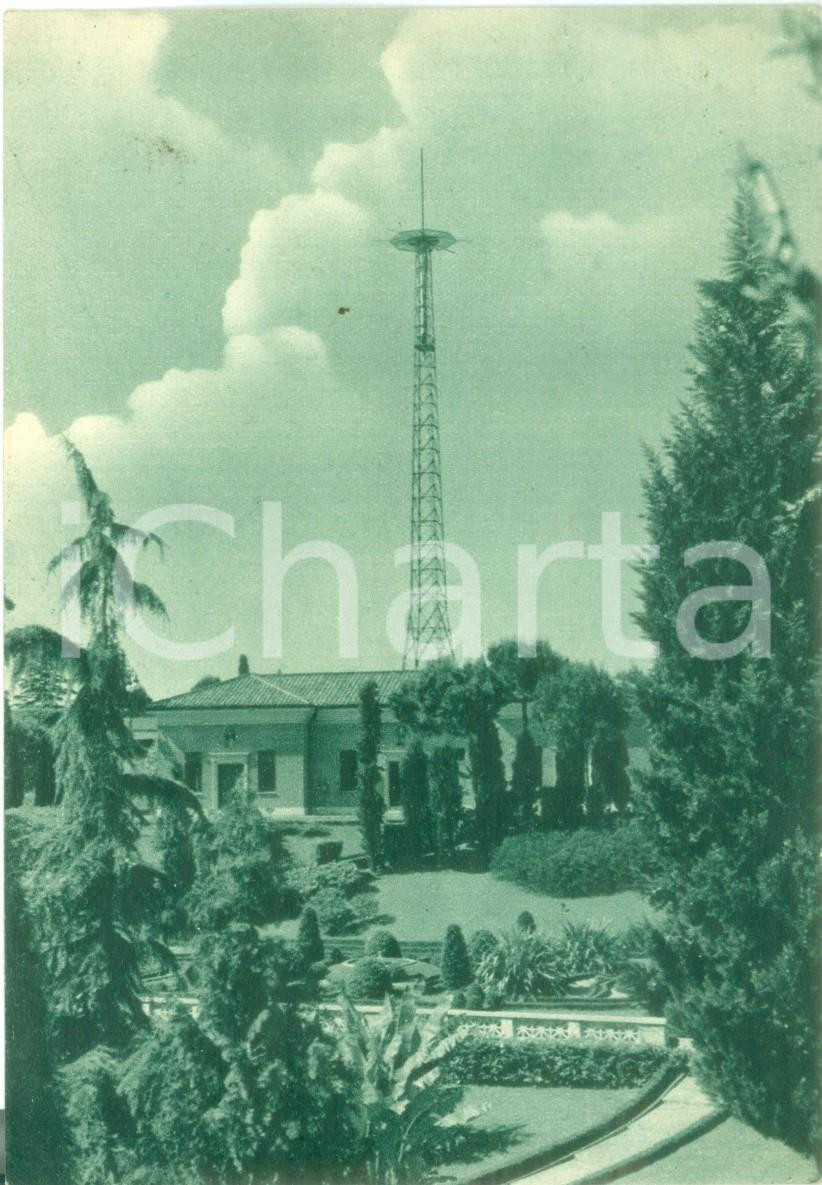 Cartolina originale da collezione 1954 CITTA  DEL VATICANO Giardini Vaticani con antenna radio Cartolina FG VG 1