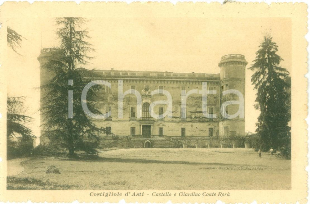 Cartolina originale da collezione 1913 COSTIGLIOLE D ASTI Castello e Giardino Conte RorÃ  Cartolina FP NV 1