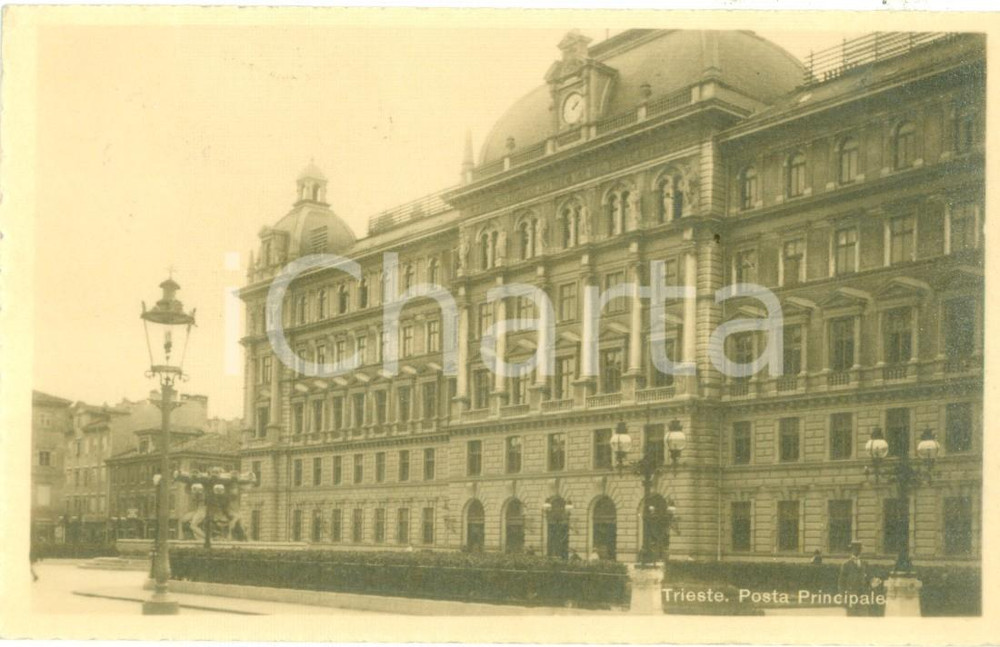 Cartolina originale da collezione 1915 TRIESTE WW1 Palazzo Posta Principale Cartolina FP VG con censura militare 1