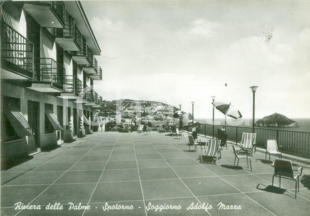 Cartolina originale da collezione 1963 SPOTORNO SV Terrazza del soggiorno Adolfo MAZZA Cartolina FG VG 1