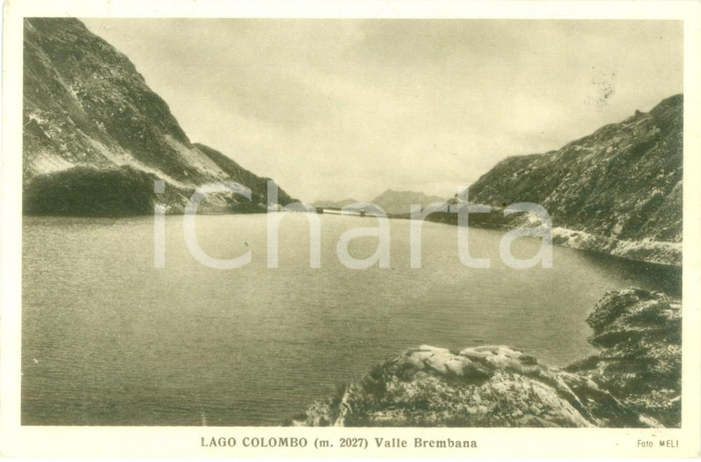 Cartolina originale da collezione 1939 BRANZI BG Il lago COLOMBO in Valle BREMBANA Cartolina FP VG 1
