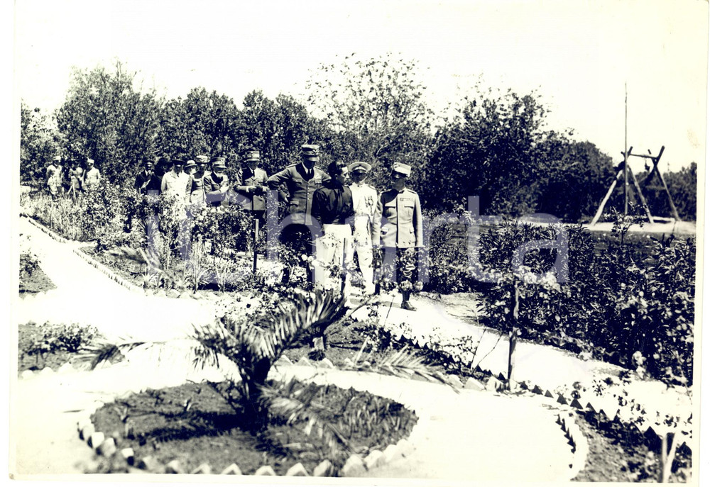 Fotografia d epoca originale 1932 ALMARJ / BARCE LIBIA Vittorio Emanuele III visita azienda agricola Foto 1