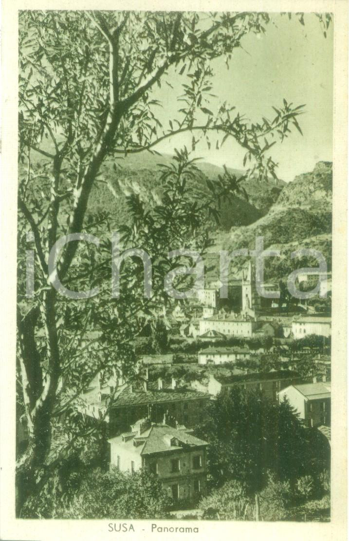 Cartolina originale da collezione 1935 ca SUSA TO Panorama della cittÃ  dalla collina Cartolina FP NV 1