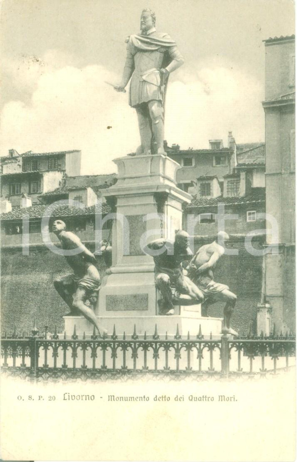 Cartolina originale da collezione 1900 ca LIVORNO Monumento detto dei Quattro Mori Cartolina FP NV 1
