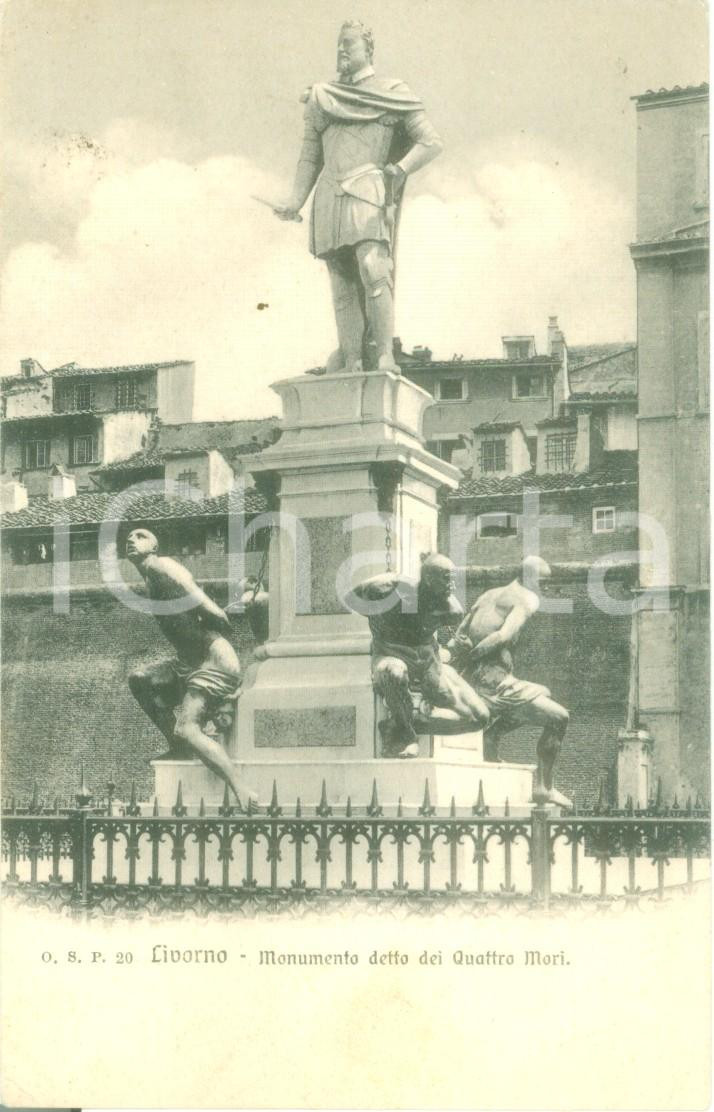 Cartolina originale da collezione 1900 ca LIVORNO Monumento detto dei Quattro Mori Cartolina FP NV 1