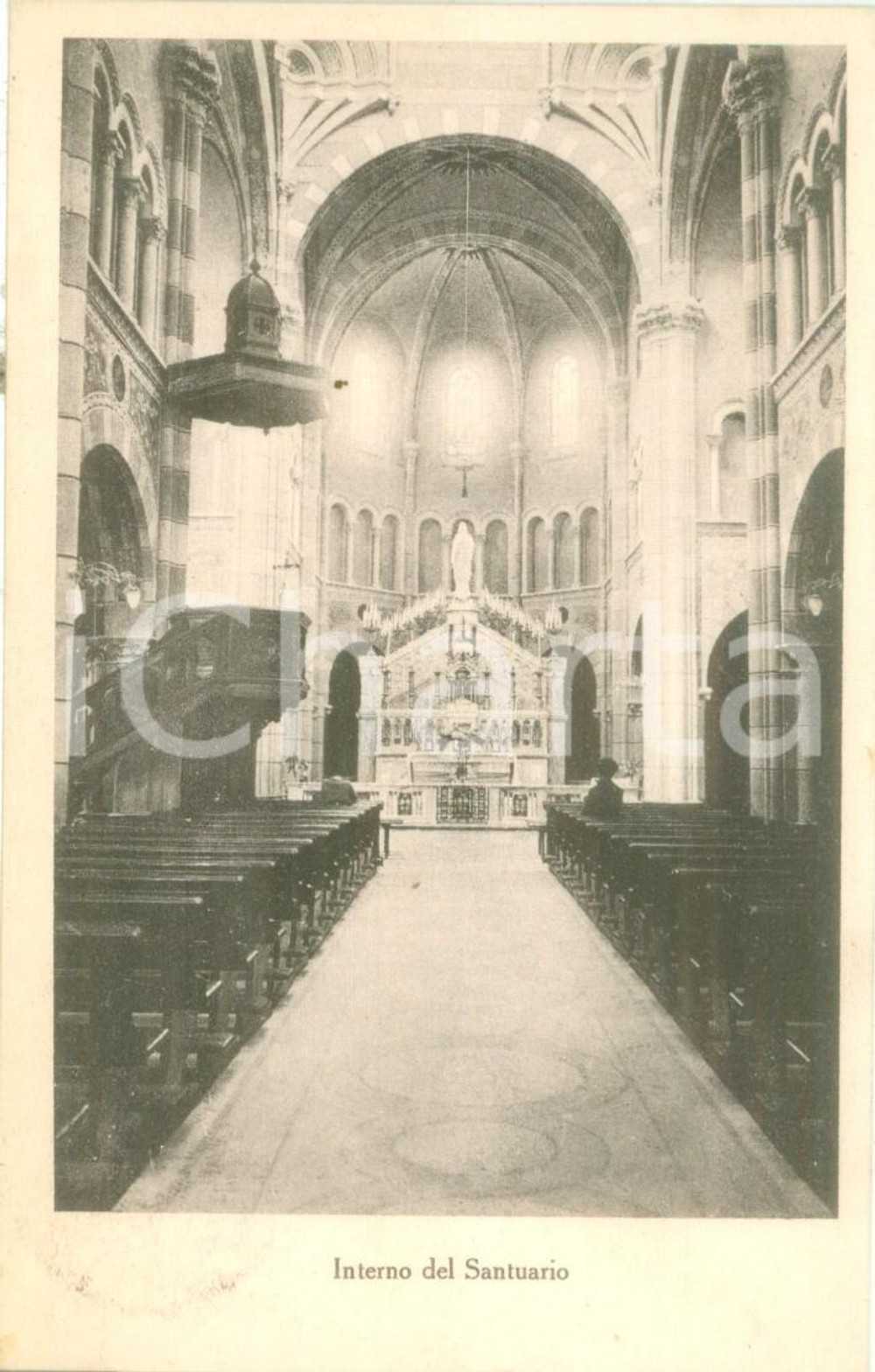 Cartolina originale da collezione 1933 GIAVENO TO Nuovo Santuario di Nostra Signora di LOURDES Cartolina FP VG 1