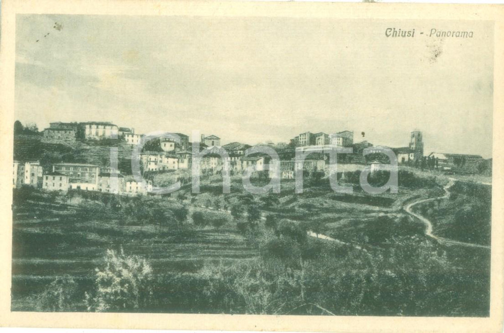Cartolina originale da collezione 1918 CHIUSI SI Panorama dai campi Cartolina postale FP VG 1