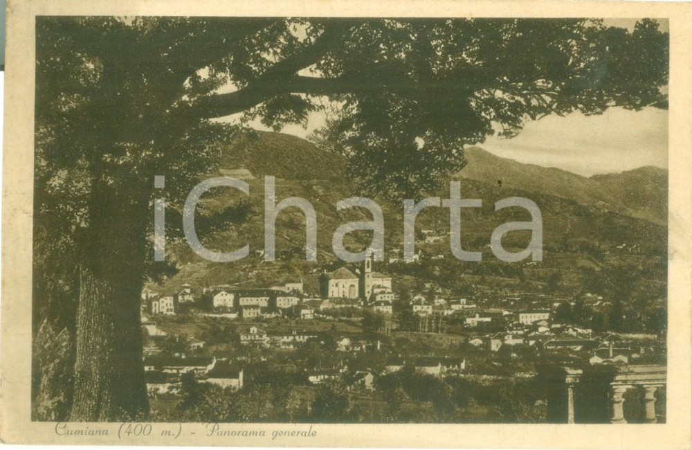 Cartolina originale da collezione 1931 CUMIANA TO Panorama genetale dalla collina Cartolina FP VG 1