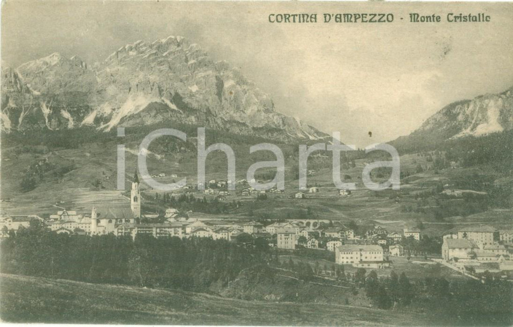 Cartolina originale da collezione 1925 CORTINA D AMPEZZO BL veduta con il Monte Cristallo Cartolina FP VG 1
