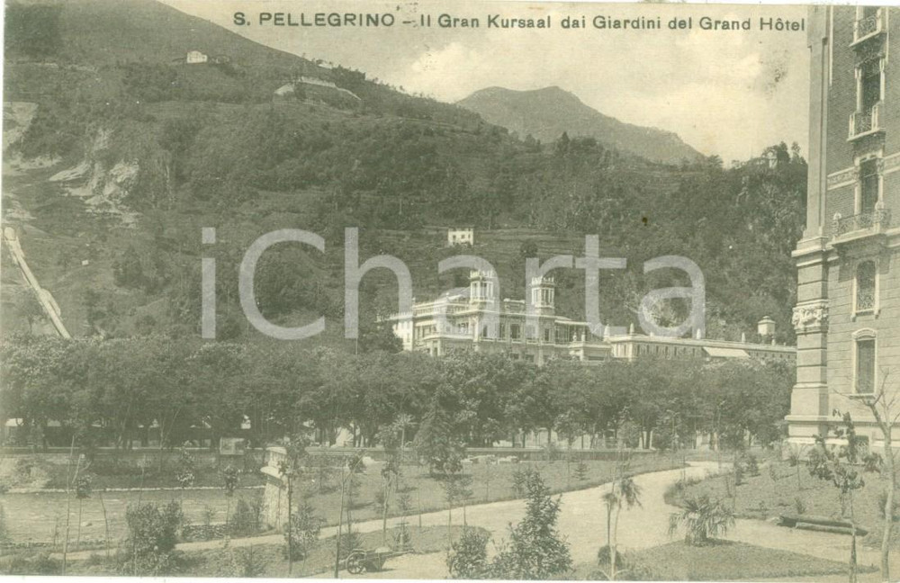 Cartolina originale da collezione 1914 SAN PELLEGRINO TERME BG Gran KURSAAL dal Grand Htel Cartolina FP VG 1