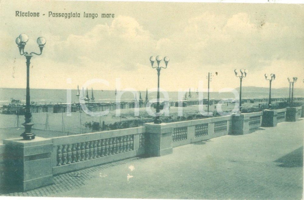 Cartolina originale da collezione 1932 RICCIONE La perla verde dell ADRIATICO Cartolina FP VG 1