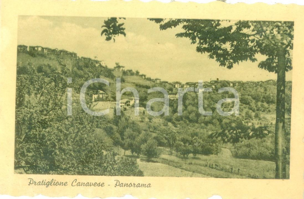 Cartolina originale da collezione 1948 PRATIGLIONE TO Panorama del paese Cartolina postale FP VG 1