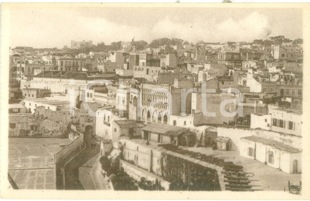 Cartolina originale da collezione 1930 ca TANGER MAROC Veduta panoramica Grand Hotel de HOLLANDE Cartolina FP VG 1