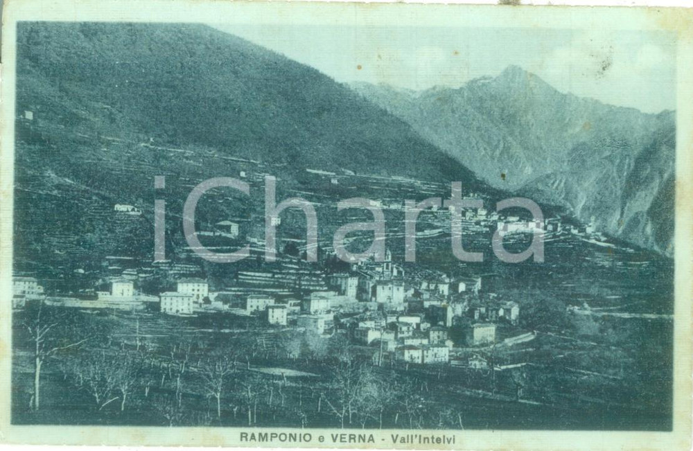 Cartolina originale da collezione 1938 RAMPONIO VERNA CO Panorama del paese in Val d INTELVI Cartolina FP VG 1