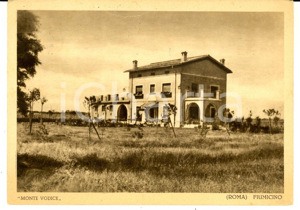 Cartolina originale da collezione 1957 FIUMICINO RM Veduta del podere MONTE VODICE Cartolina postale FG VG 1