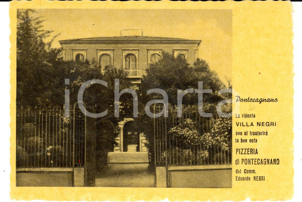 Cartolina originale da collezione 1950 ca PONTECAGNANO SA VILLA NEGRI  Pizzeria e locale notturno Cartolina 1