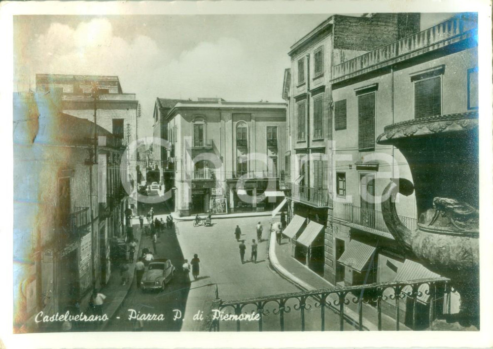 Cartolina originale da collezione 1963 CASTELVETRANO TP Piazza Principe di PIEMONTE Cartolina FG VG 1
