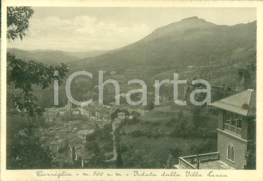 1940 TORRIGLIA (GE) Veduta dalla Villa LESCA Cartolina FG VG