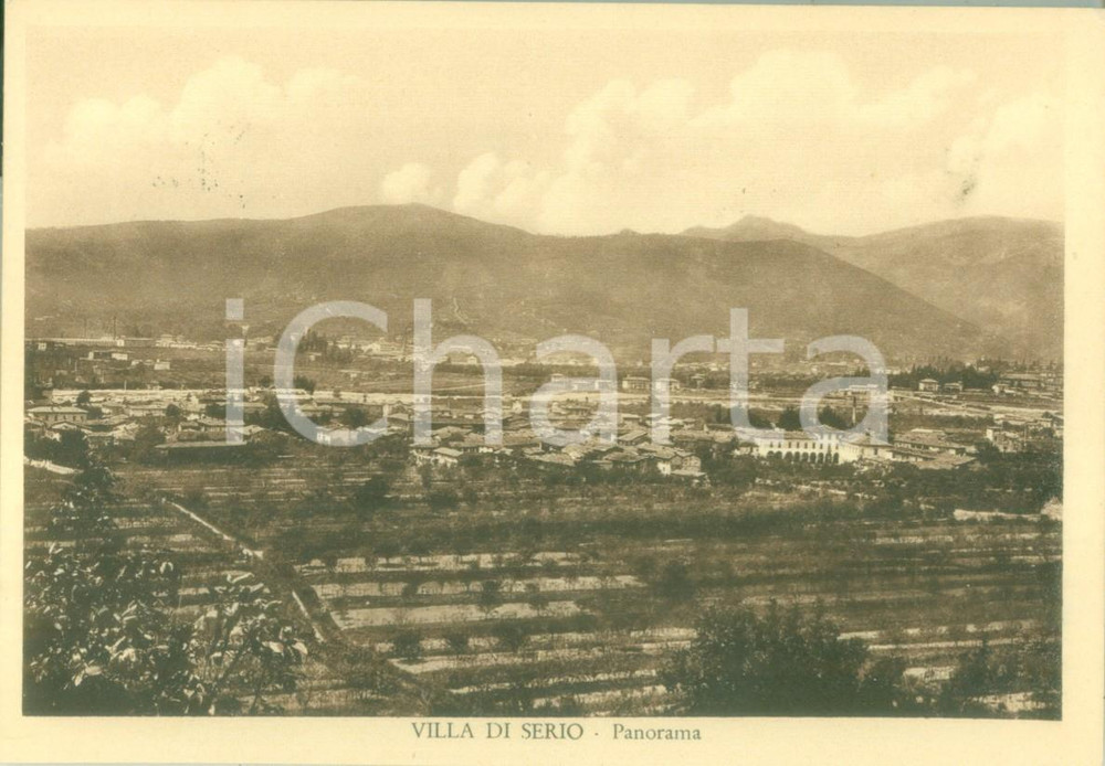 Cartolina originale da collezione 1955 ca VILLA DI SERIO BG Panorama del paese Cartolina FG NV 1