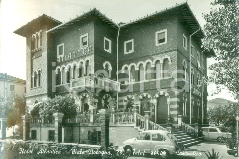 Cartolina originale da collezione 1962 CESENATICO FC L Hotel ATLANTICA su Viale Bologna Cartolina FG VG 1