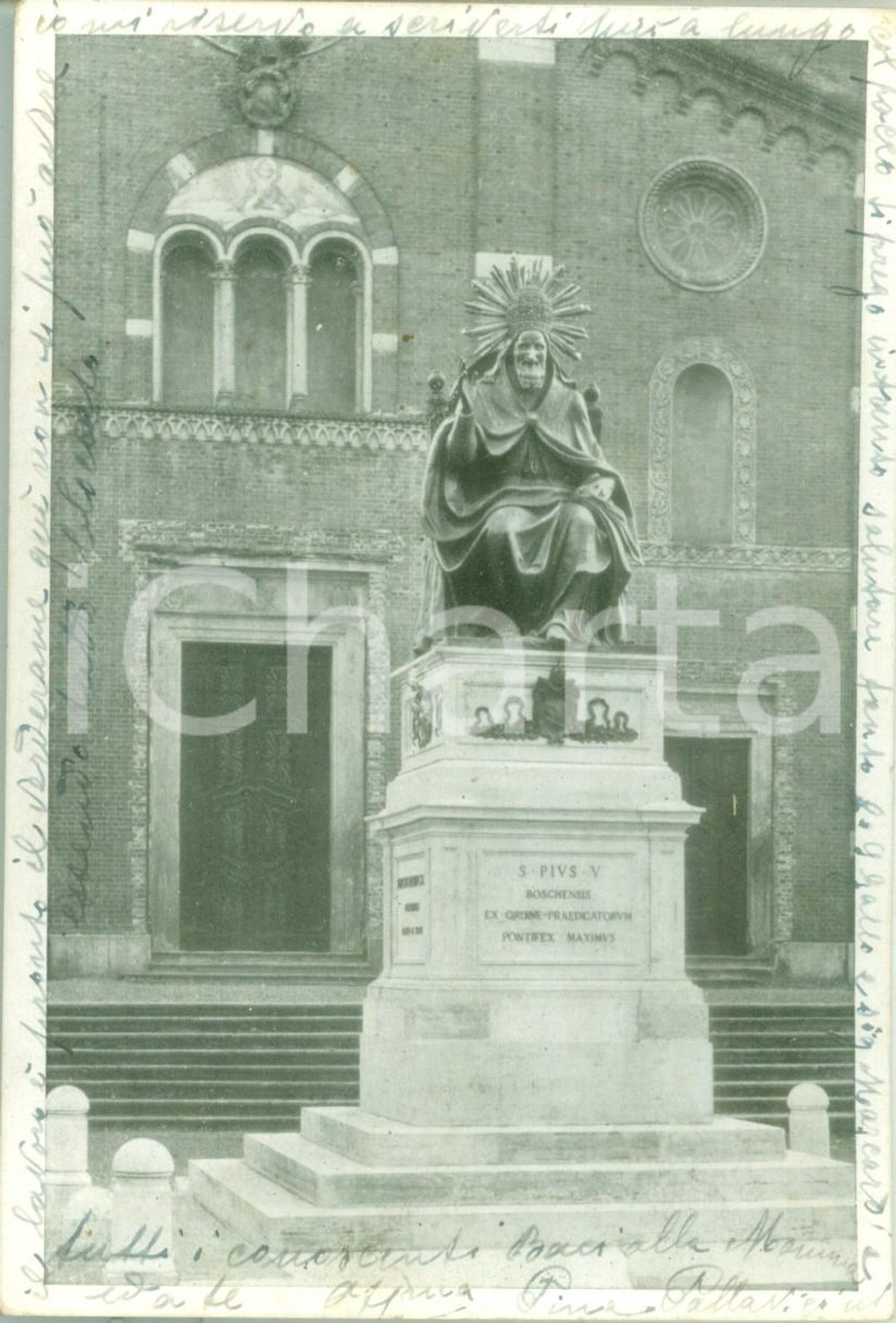 Cartolina originale da collezione 1941 BOSCO MARENGO AL Il Monumento a SAN PIO V Cartolina postale FG VG 1