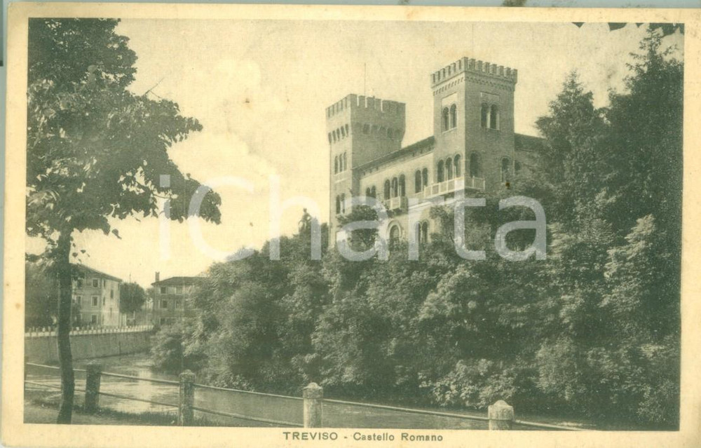 Cartolina originale da collezione 1942 TREVISO Veduta del Castello Romano Cartolina postale FP VG 1