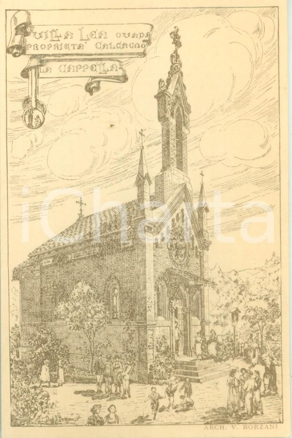 Cartolina originale da collezione 1935 ca OVADA AL La cappella di Villa LEA  Cartolina ILLUSTRATA FP NV 1